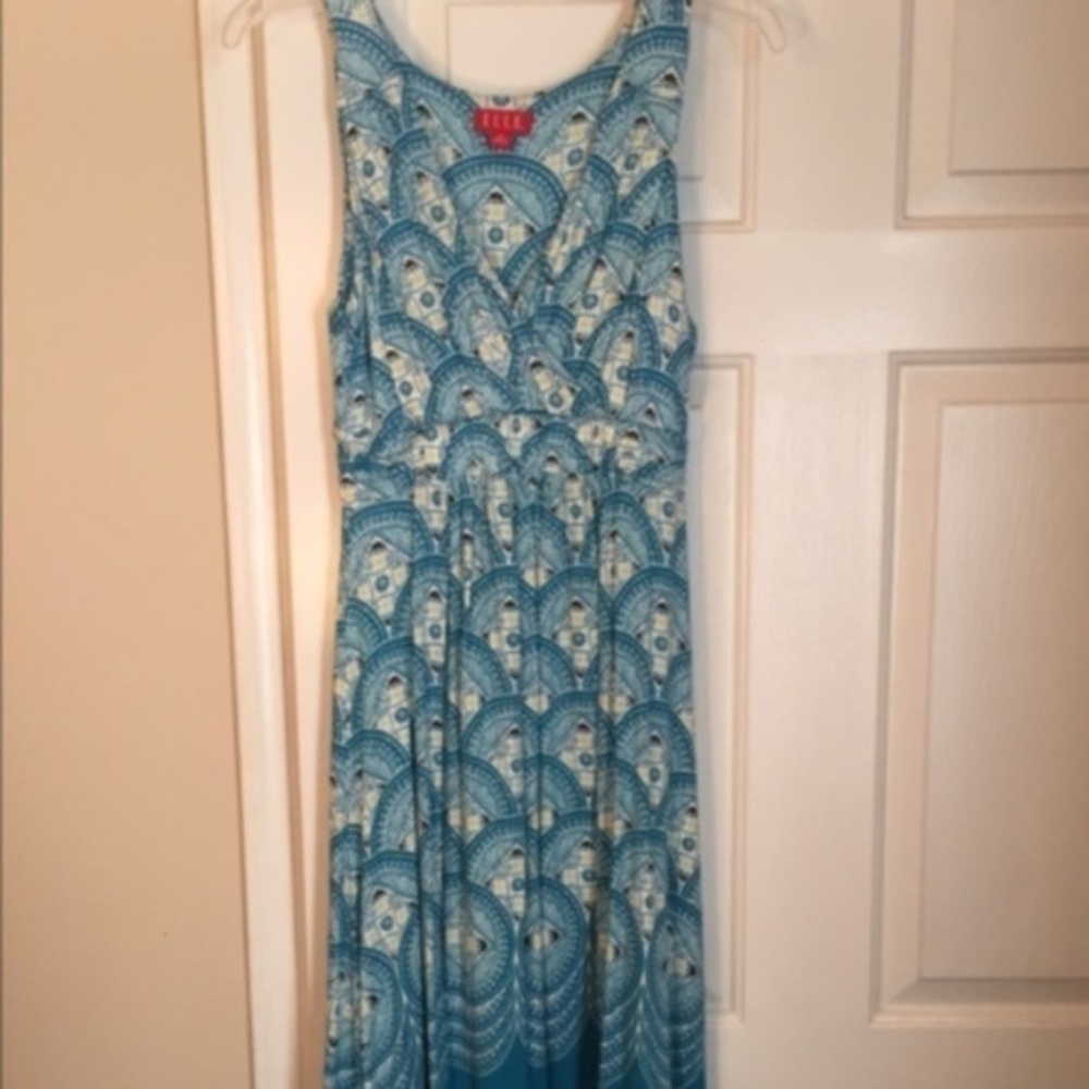 Elle Multi Color Sleeveless empire Dress L